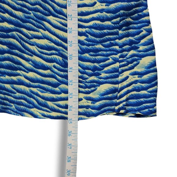 NWT Whistles Seafoam Print Button Front Midi A-Line Skirt Sz. 12 Blue Multi - Picture 9 of 10